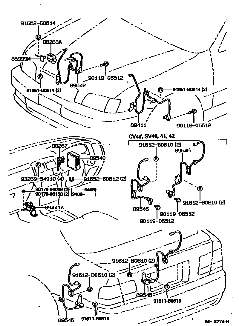 Toyota CAMRY ABS 和 VSC EPC diagram — MEX774B