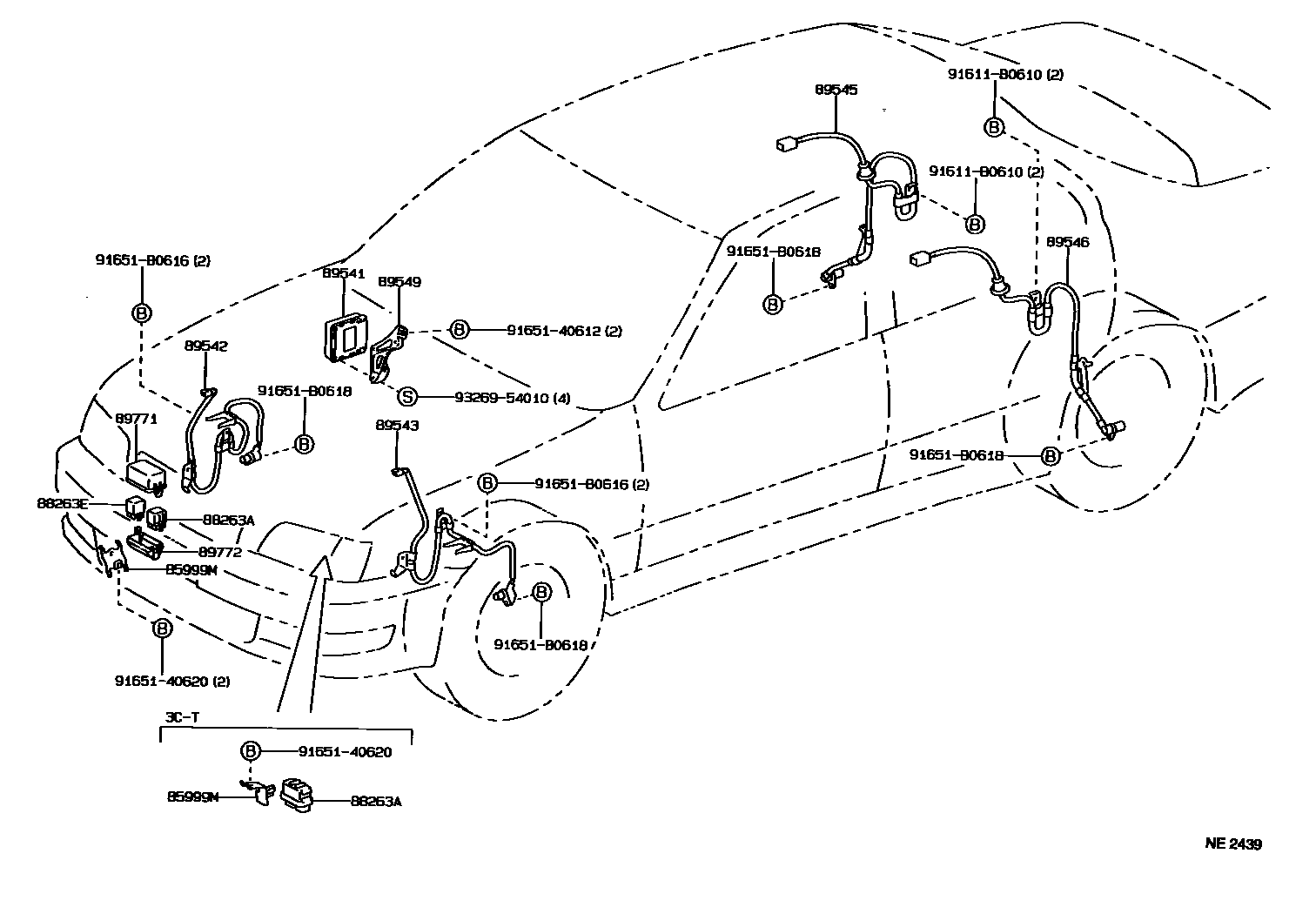 Toyota CAMRY ABS 和 VSC EPC diagram — NE2439