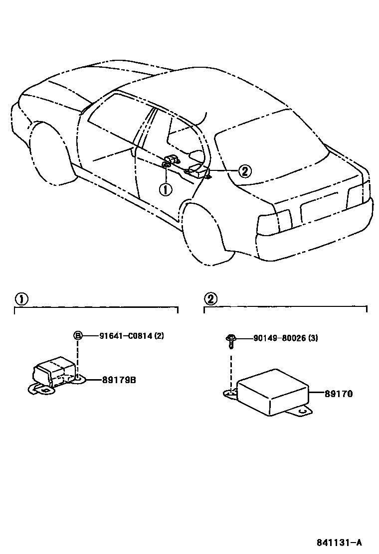 Toyota CAMRY 空气囊 EPC diagram — 841131A