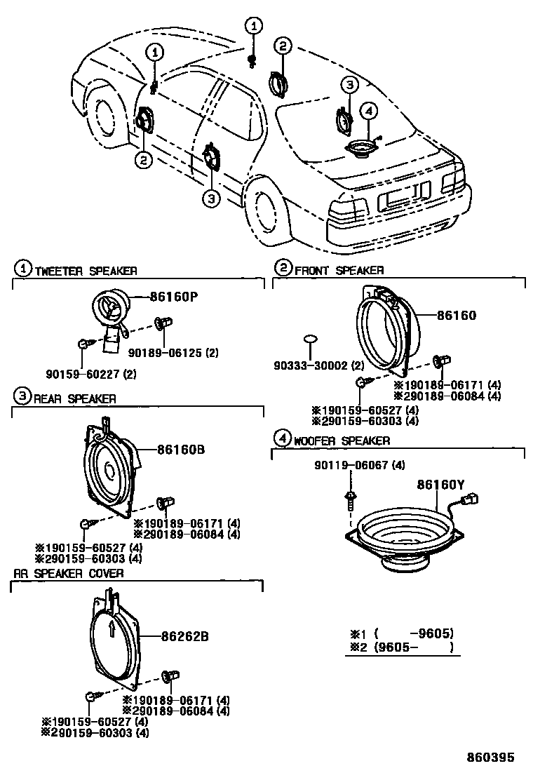 Toyota CAMRY 扬声器 EPC diagram — 860395