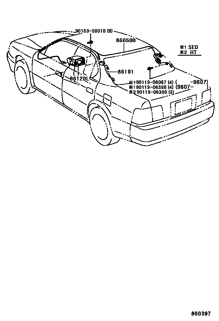 Toyota CAMRY 导航和前监视器显示屏 EPC diagram — 860397