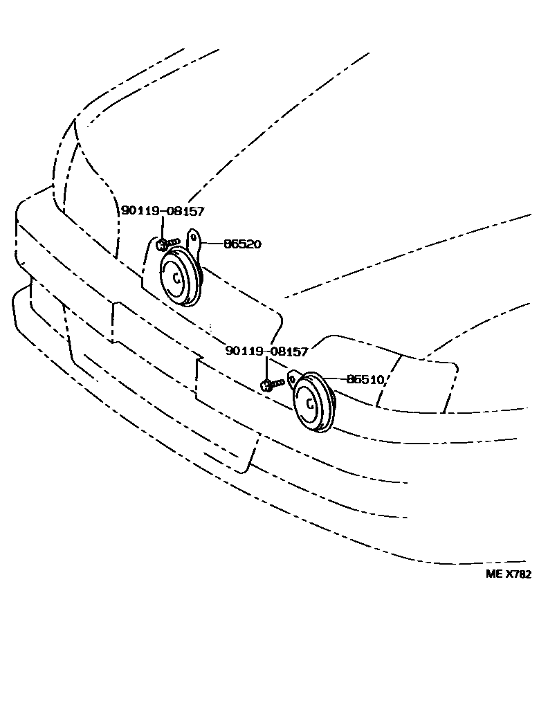 Toyota CAMRY 喇叭 EPC diagram — MEX782