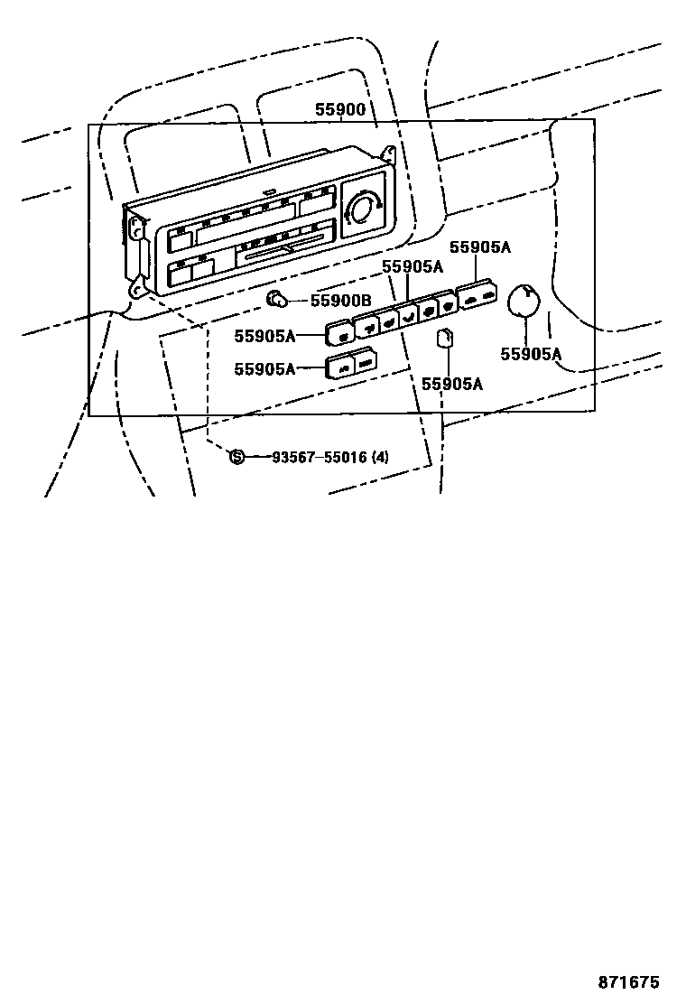 Toyota CAMRY 暖风和空调系统 - 控制器和风管 EPC diagram — 871675