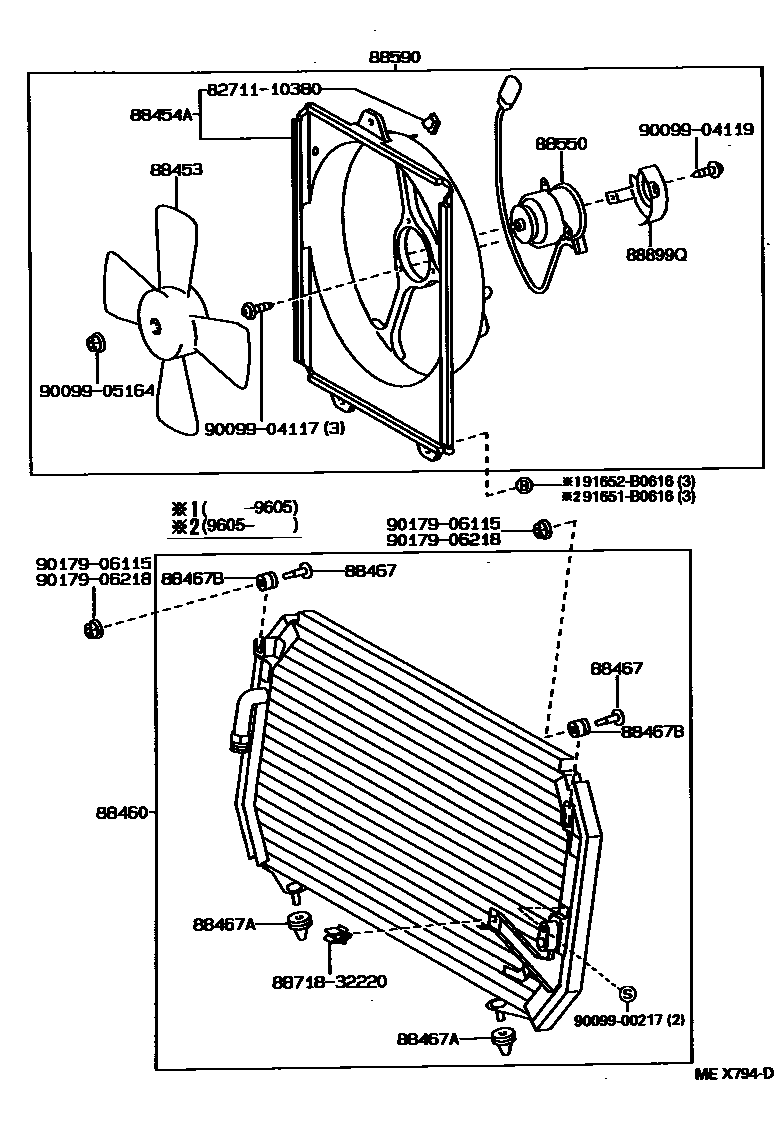 Toyota CAMRY Heating & Air Conditioning - Cooler Piping EPC diagram — MEX794D