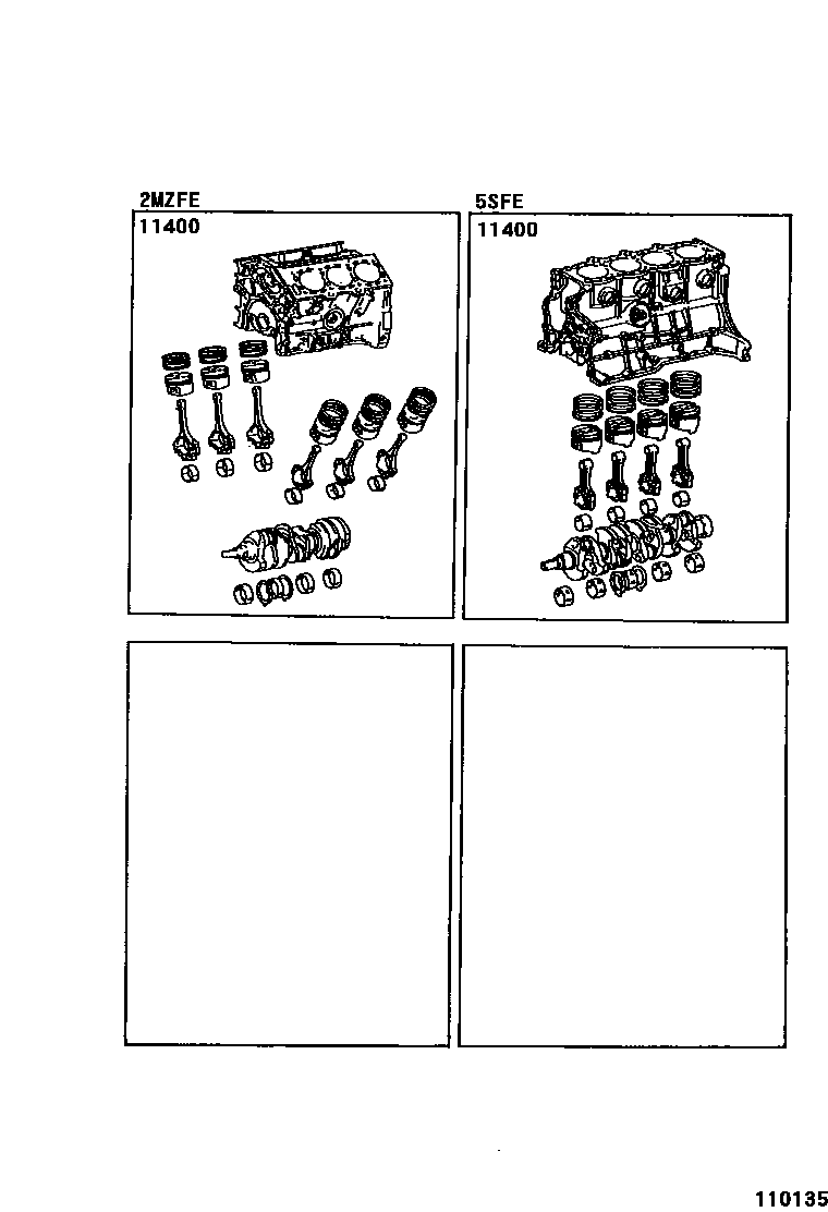 Toyota CAMRY Short Block Assembly EPC diagram — 110135