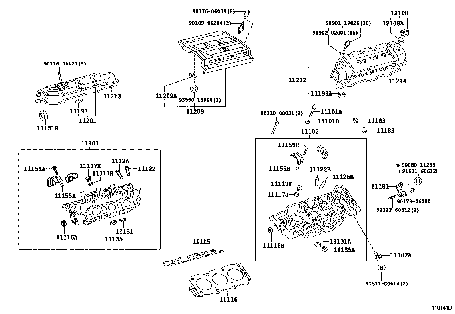 Toyota CAMRY Cylinder Head EPC diagram — 110141D