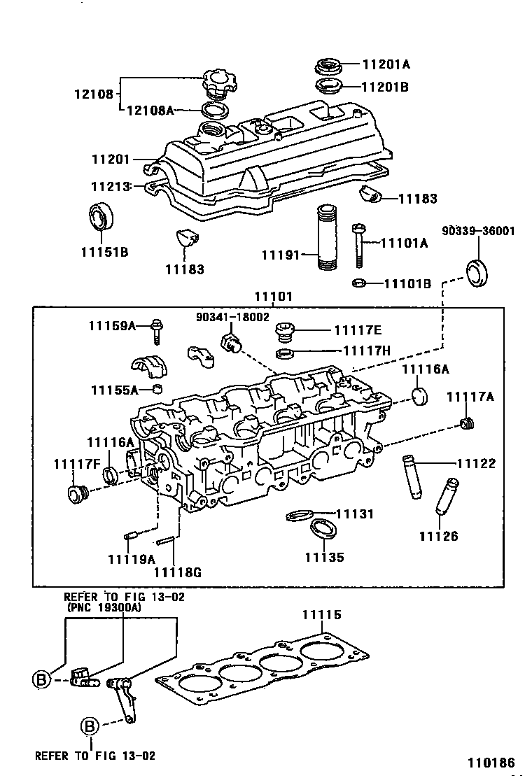 Toyota CAMRY Cylinder Head EPC diagram — 110186