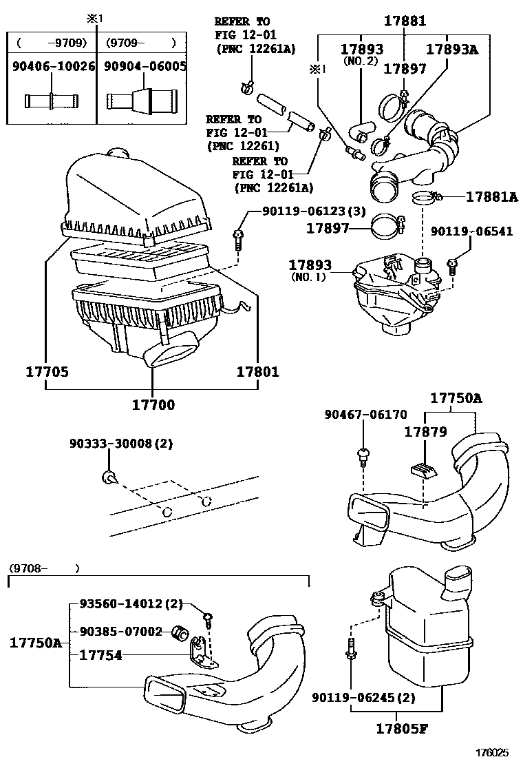 Toyota CAMRY Air Cleaner EPC diagram — 176025
