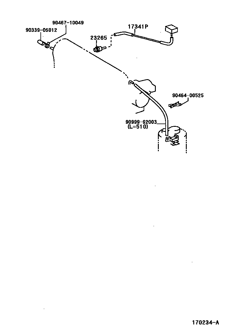 Toyota CAMRY vacuum tube EPC diagram — 170234A