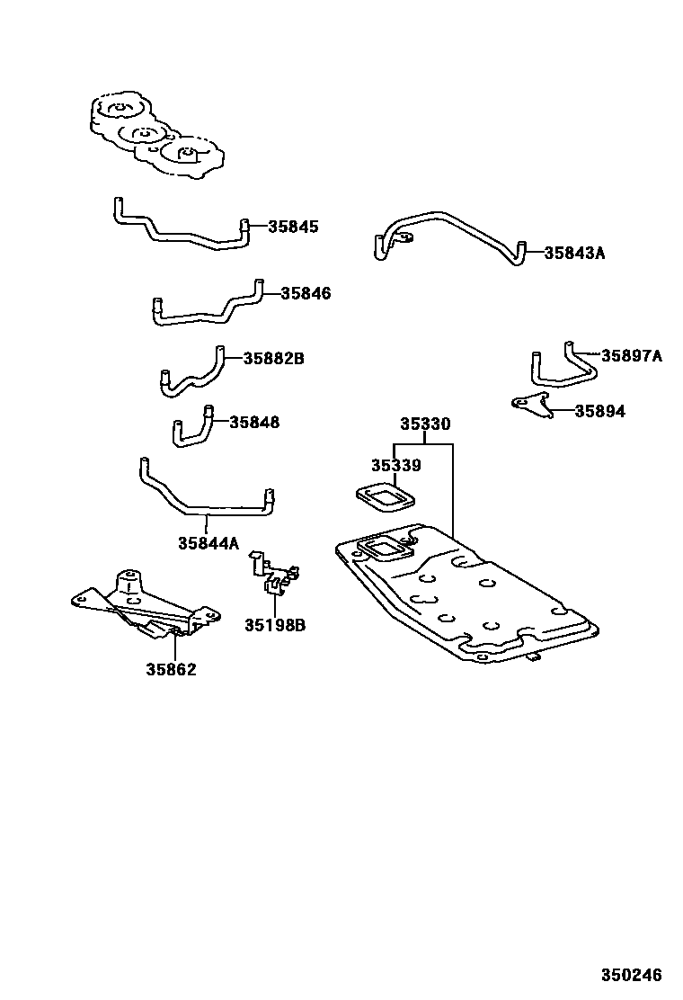 Toyota CAMRY 阀体和滤油网(ATM) EPC diagram — 350246