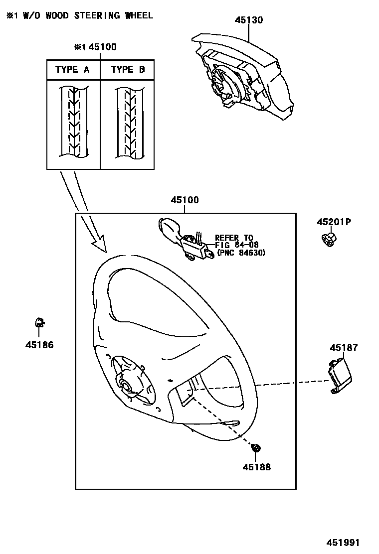 Toyota CAMRY Steering Wheel EPC diagram — 451991