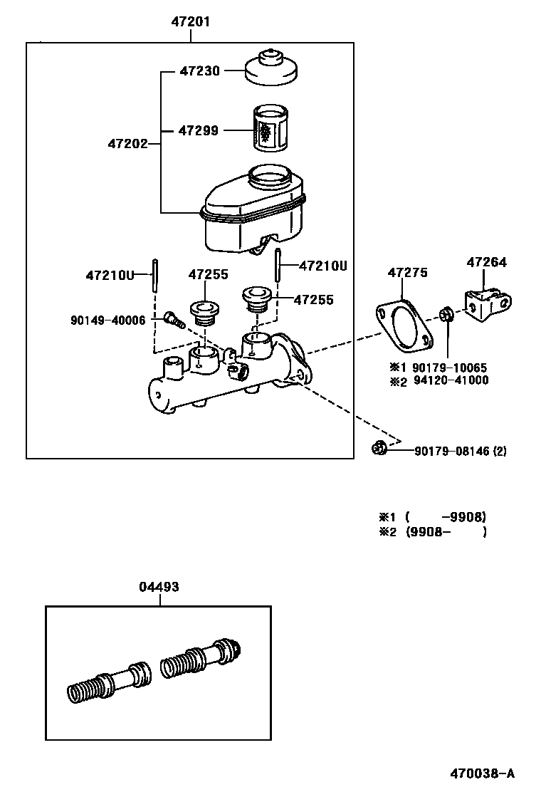 Toyota CAMRY 制动总泵 EPC diagram — 470038A