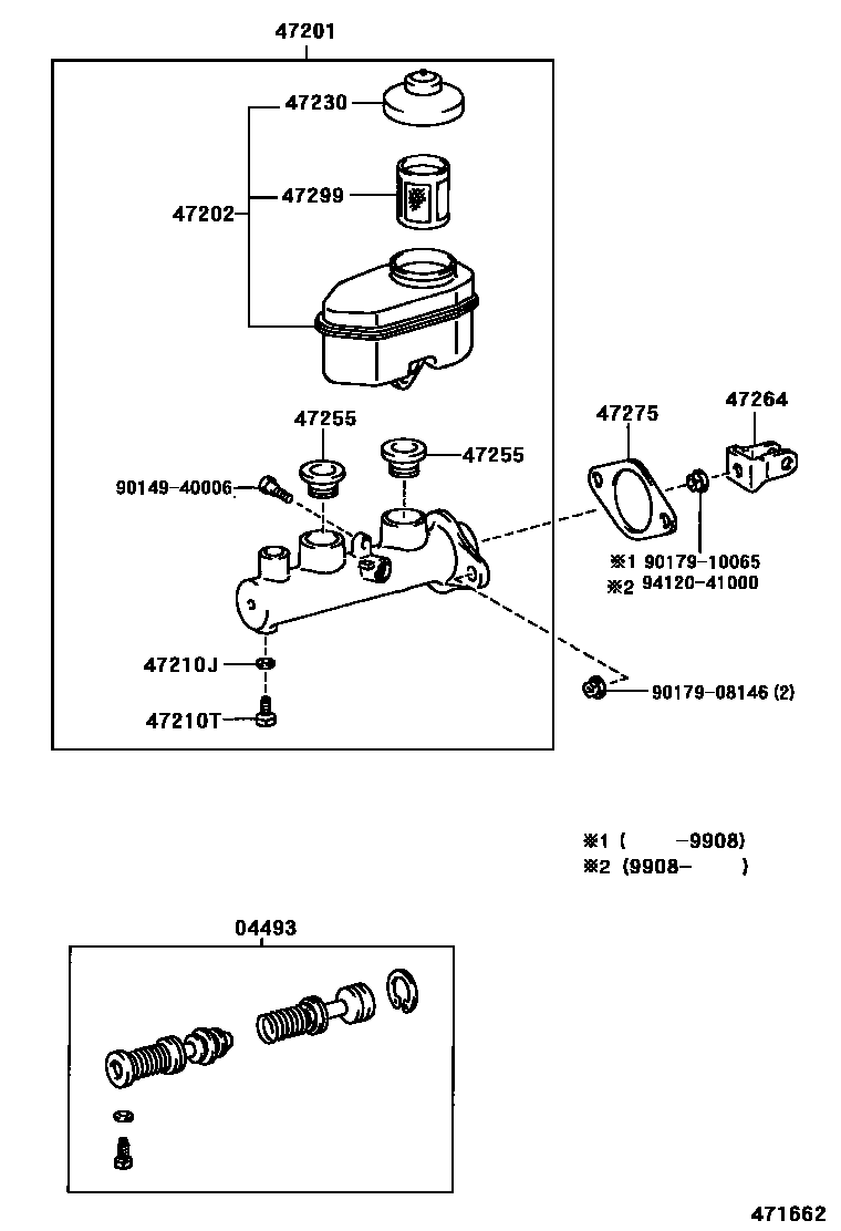 Toyota CAMRY 制动总泵 EPC diagram — 471662