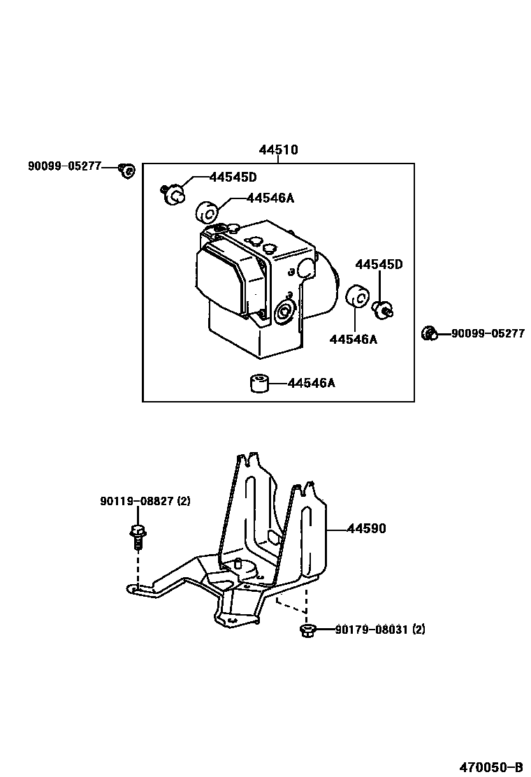 Toyota CAMRY 制动配管和卡箍 EPC diagram — 470050B