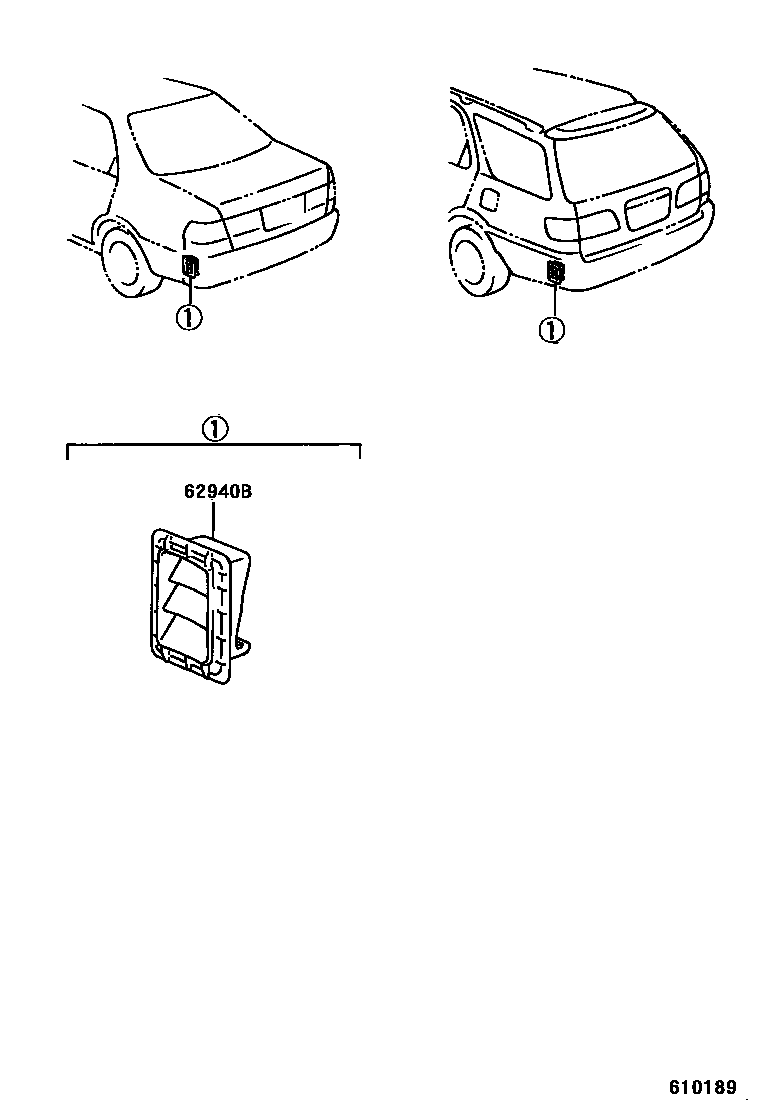 Toyota CAMRY 车侧通风装置 EPC diagram — 610189