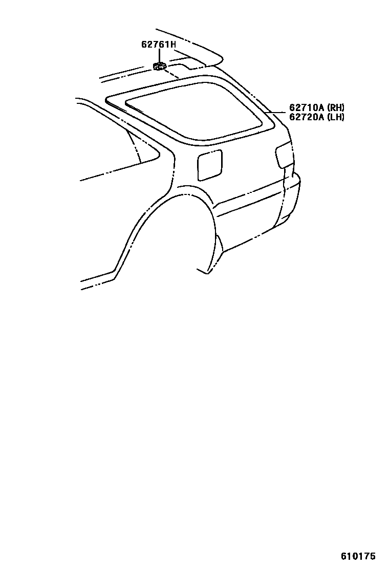 Toyota CAMRY 角窗 EPC diagram — 610175