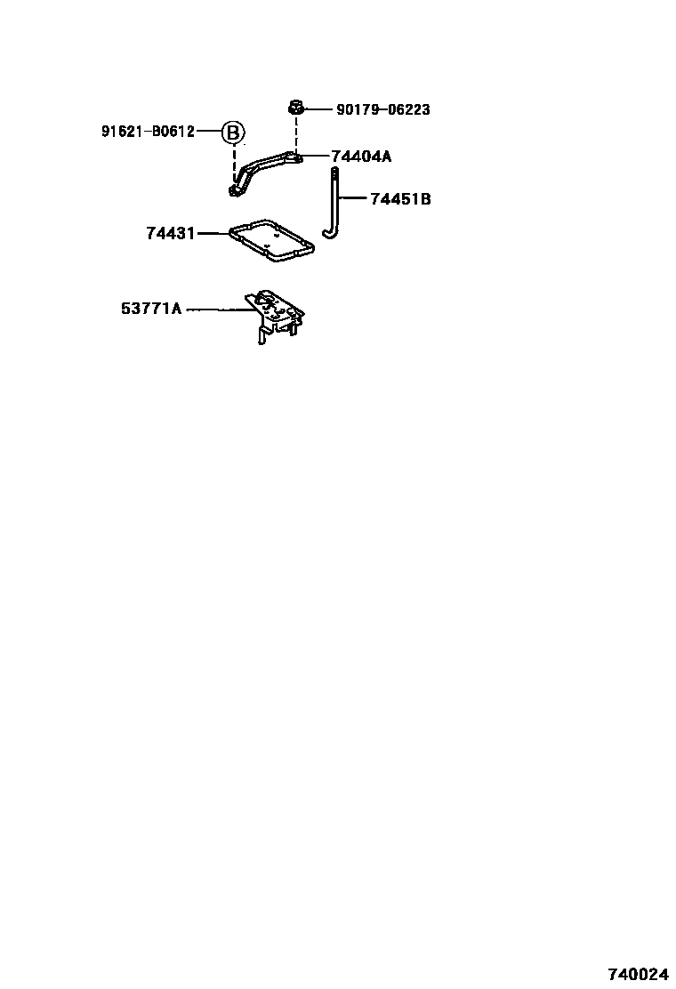 Toyota CAMRY battery holder EPC diagram — 740024