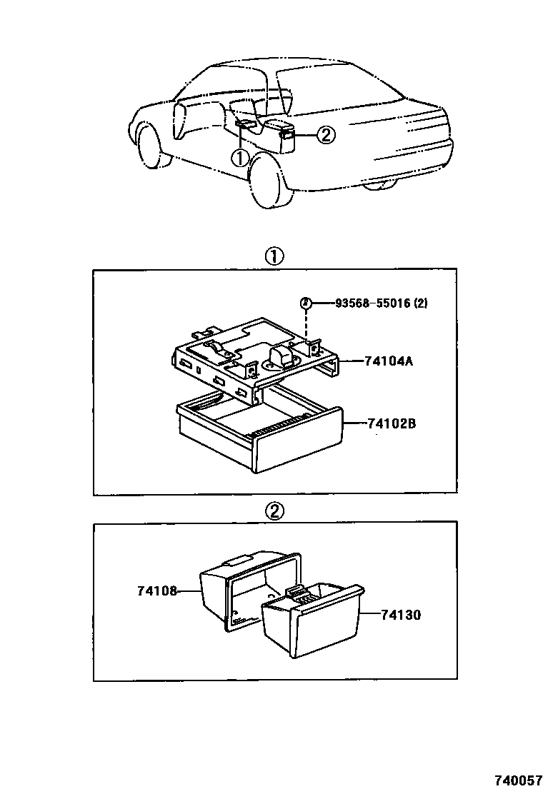 Toyota CAMRY 烟灰盒 EPC diagram — 740057