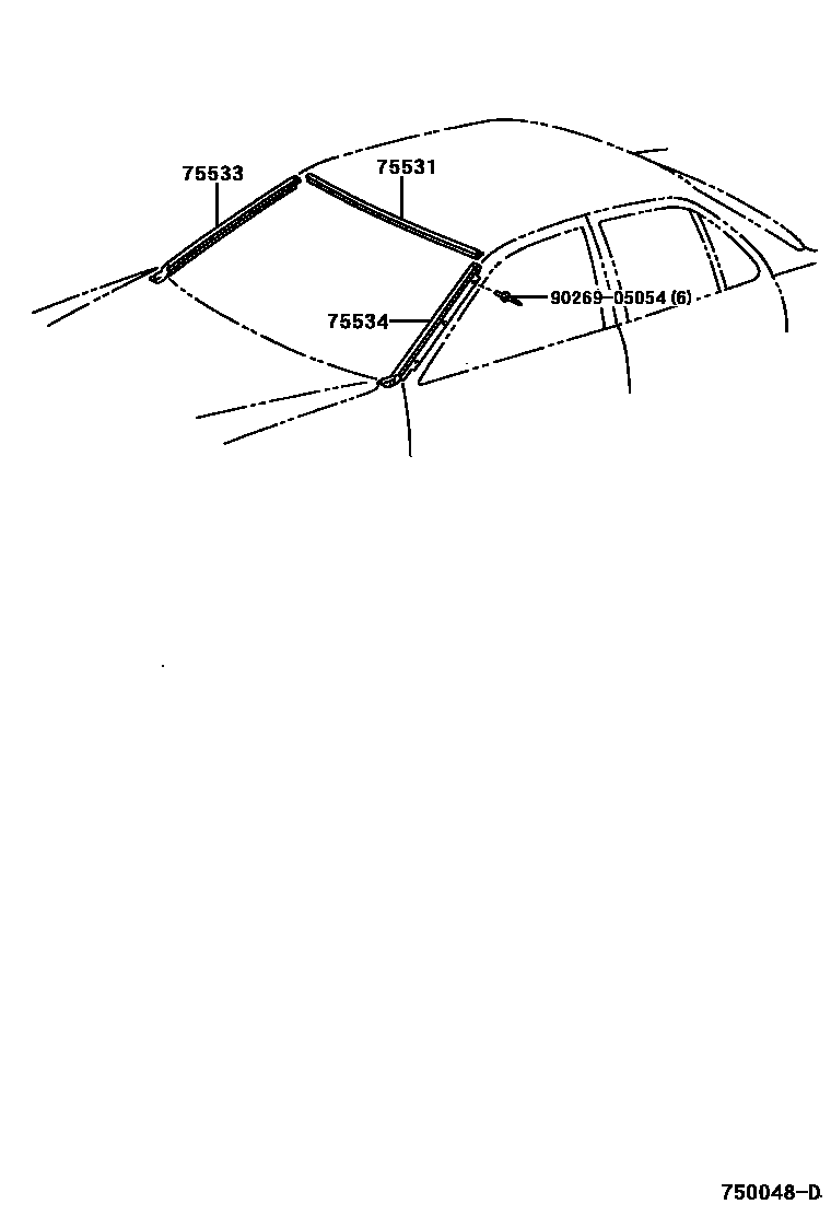 Toyota CAMRY 前防护条 EPC diagram — 750048D