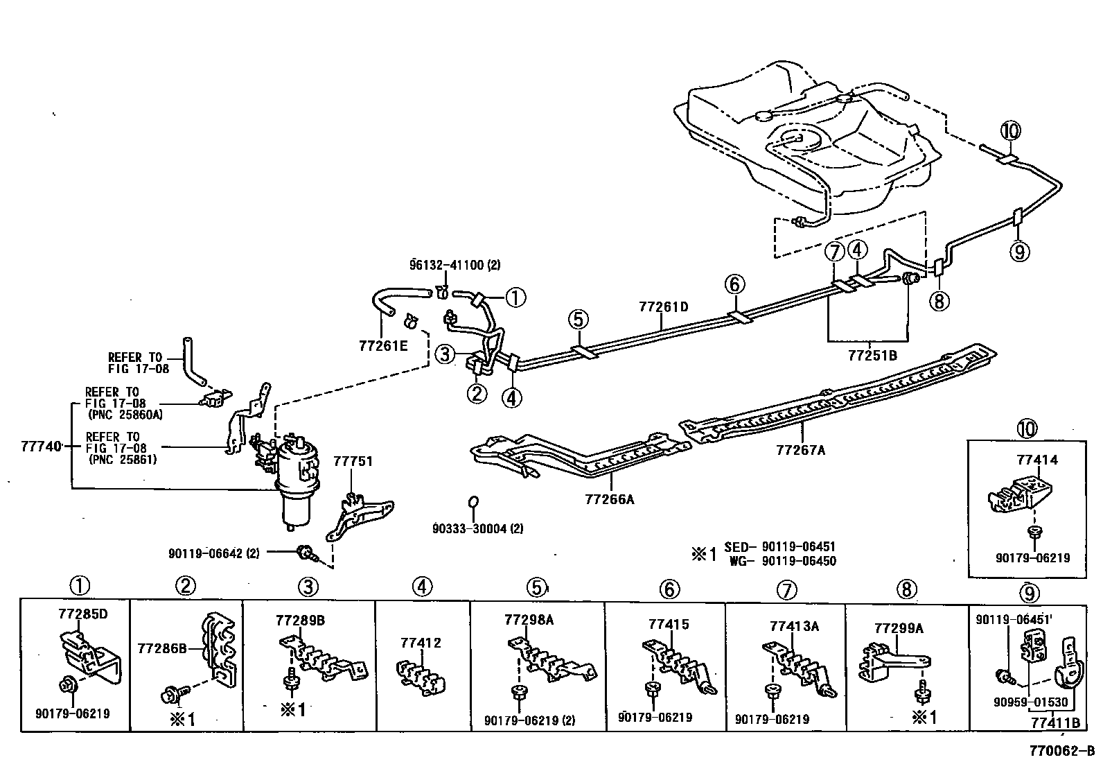 Toyota CAMRY 燃油箱和燃油管 EPC diagram — 770062B