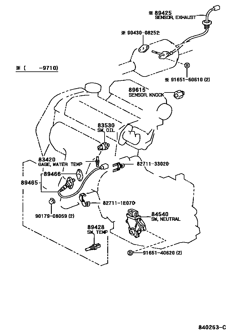 Toyota CAMRY 开关和继电器和ECU EPC diagram — 840253C