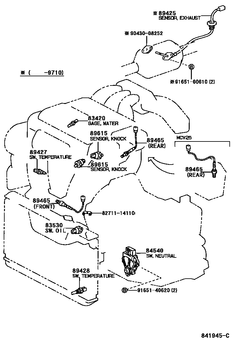 Toyota CAMRY 开关和继电器和ECU EPC diagram — 841945C