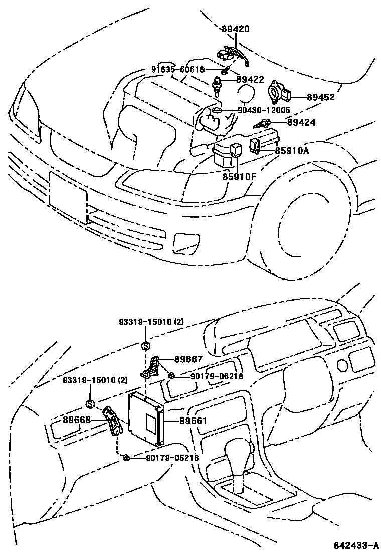Toyota CAMRY 电子燃油喷射系统 EPC diagram — 842433A