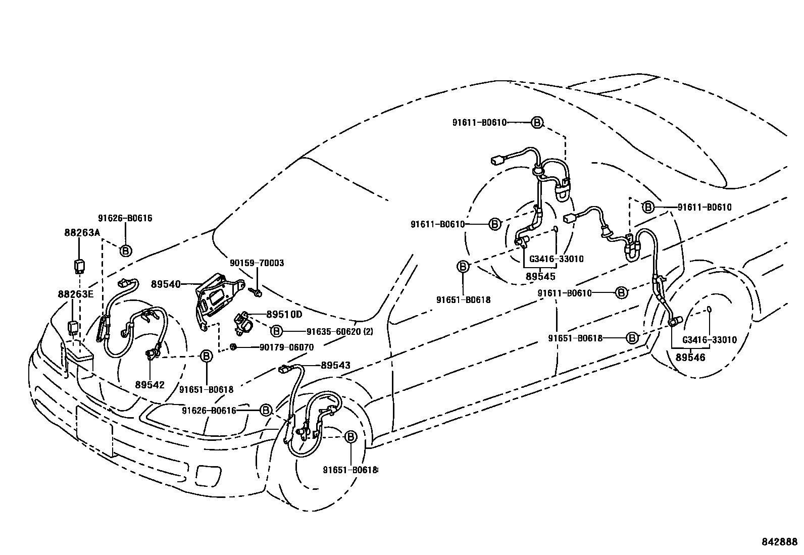 Toyota CAMRY ABS 和 VSC EPC diagram — 842888
