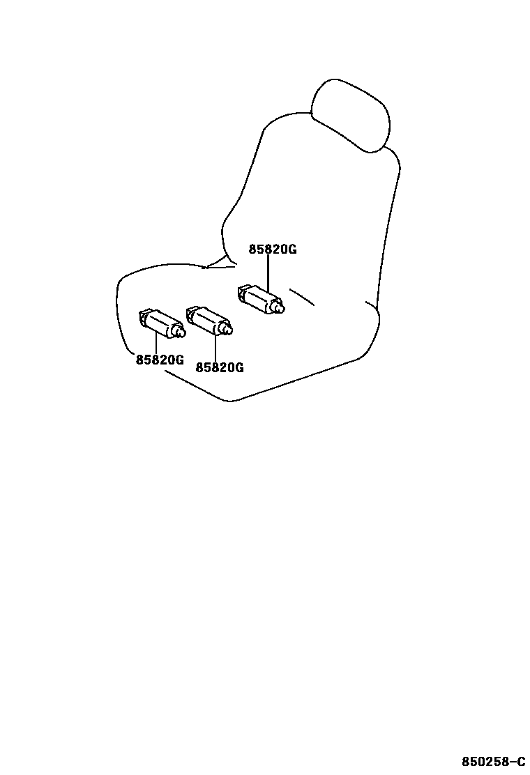 Toyota CAMRY 座椅电机和座椅加热器 EPC diagram — 850258C