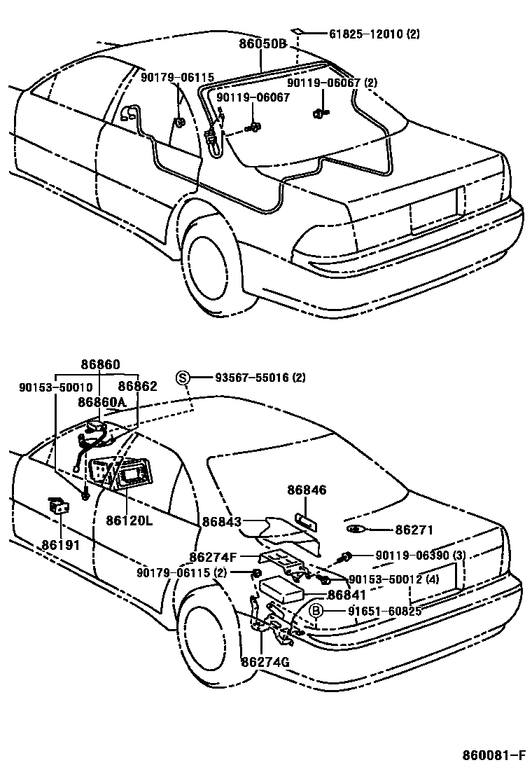 Toyota CAMRY 导航和前监视器显示屏 EPC diagram — 860081F