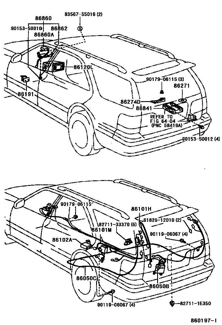 Toyota CAMRY 导航和前监视器显示屏 EPC diagram — 860197I