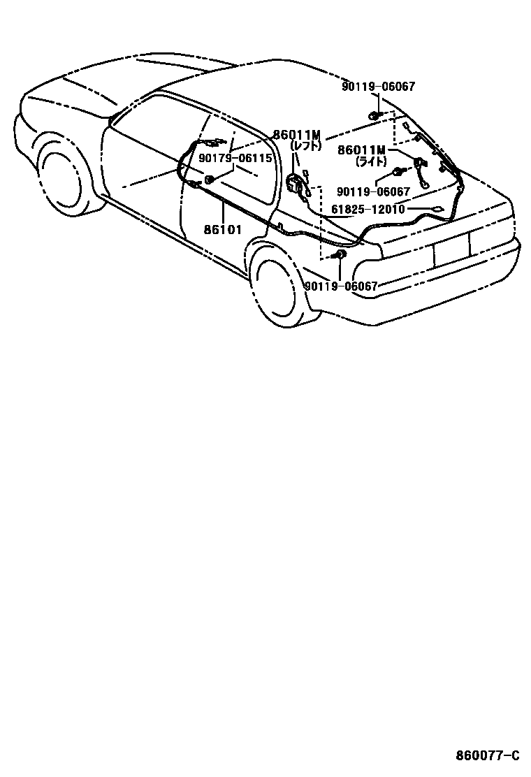 Toyota CAMRY antenna EPC diagram — 860077C