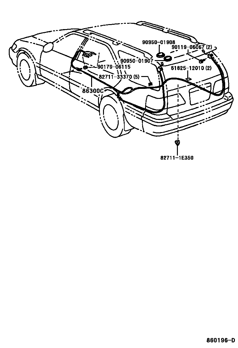 Toyota CAMRY antenna EPC diagram — 860196D
