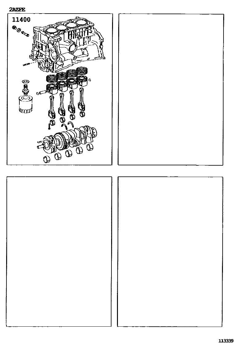 Toyota CAMRY Short Block Assembly EPC diagram — 113339