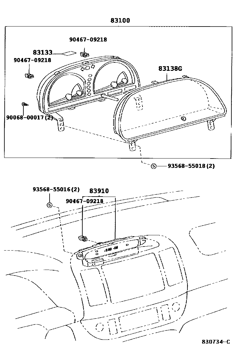 Toyota CAMRY 仪表 EPC diagram — 830734C