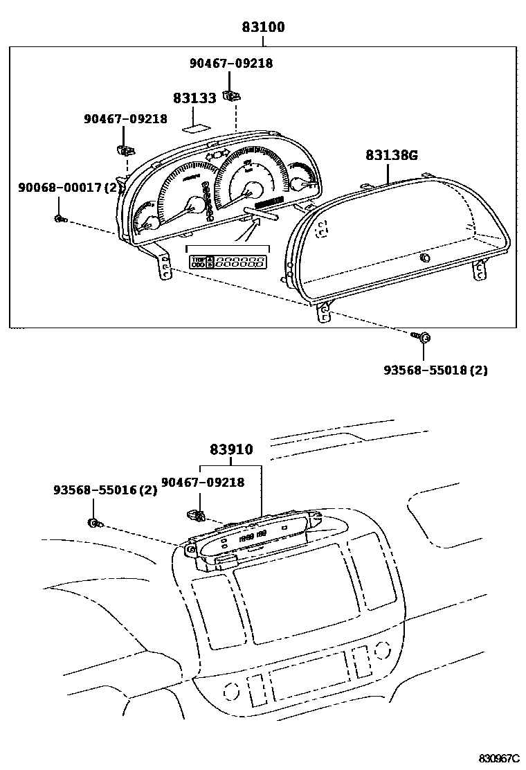 Toyota CAMRY 仪表 EPC diagram — 830967C