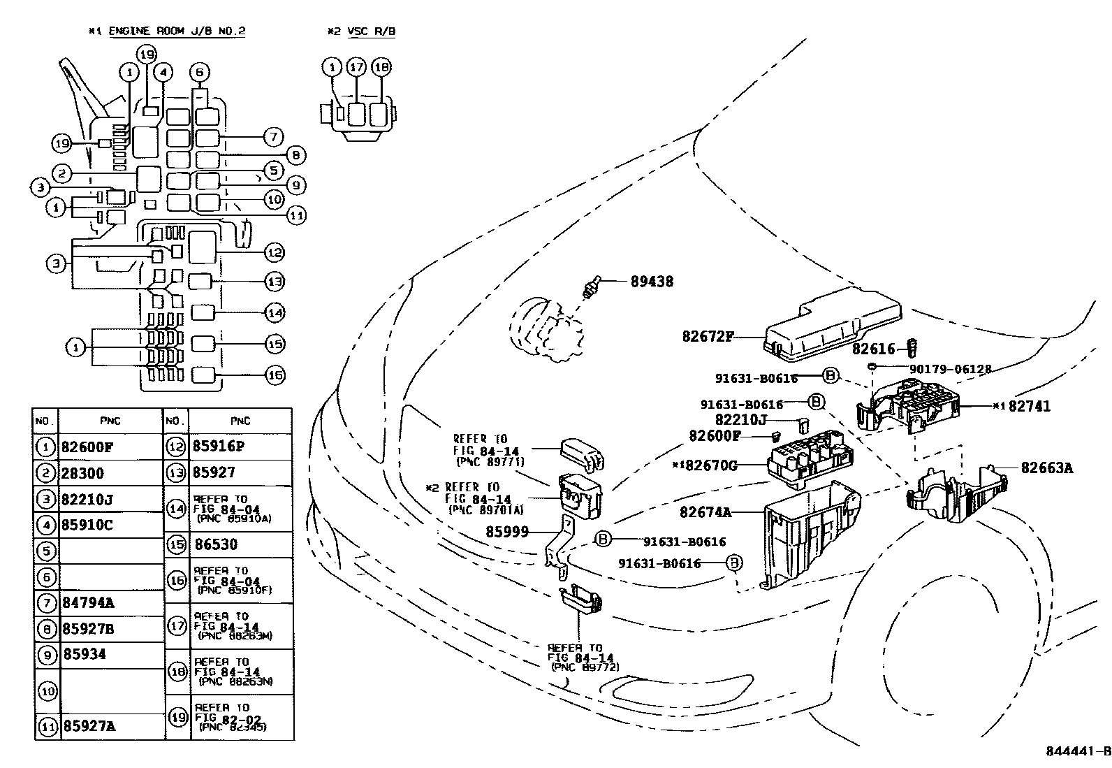 Toyota CAMRY 开关和继电器和ECU EPC diagram — 844441B