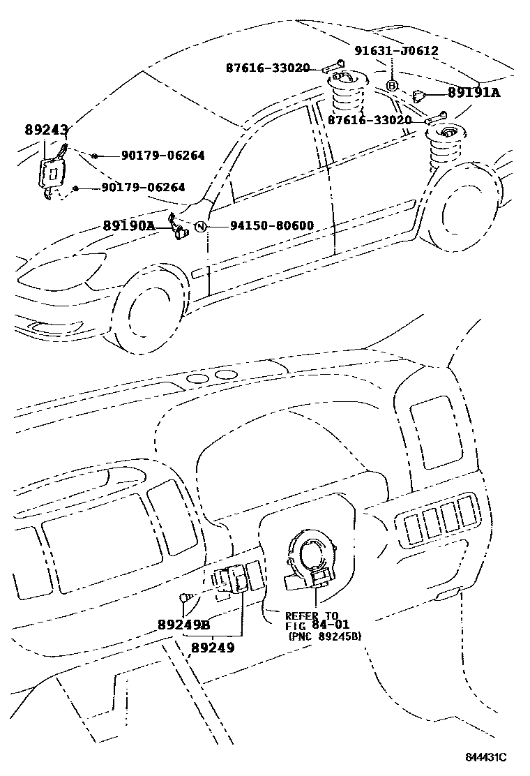 Toyota CAMRY 电子调节悬架 EPC diagram — 844431C