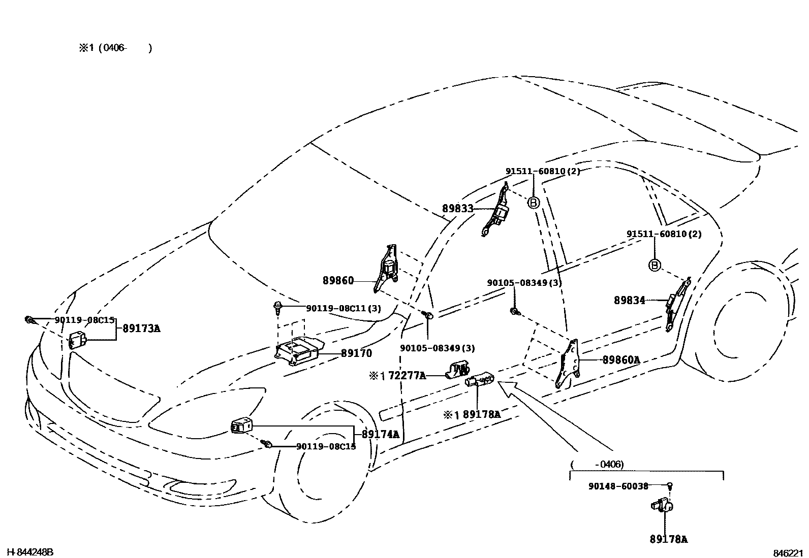 Toyota CAMRY 空气囊 EPC diagram — 846221