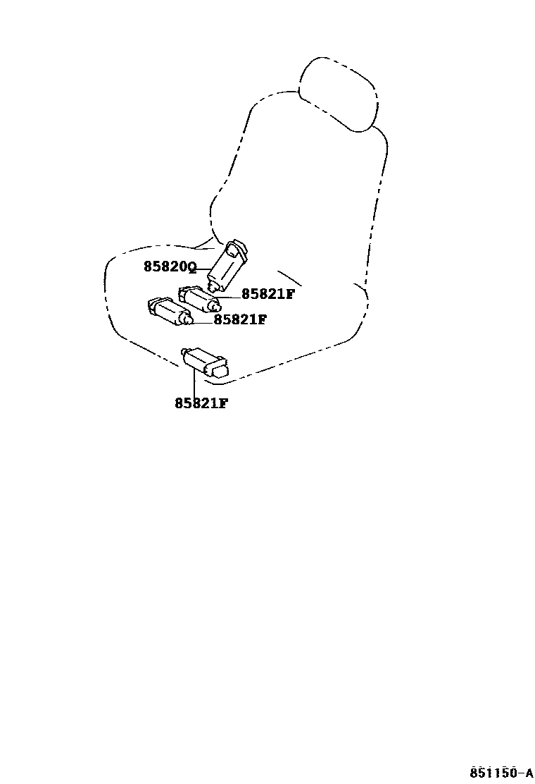 Toyota CAMRY 座椅电机和座椅加热器 EPC diagram — 851150A