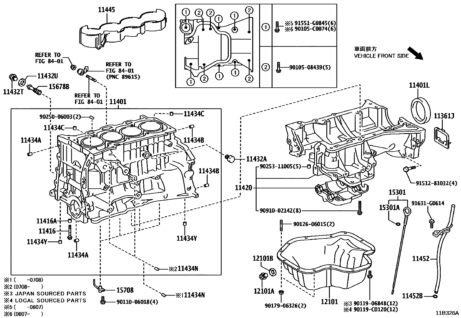 Toyota CAMRY Cylinder Block EPC diagram — 11B326A