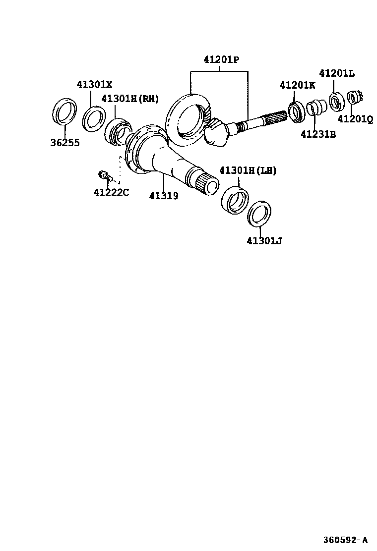 Toyota CAMRY Transfer Gear EPC diagram — 360592A