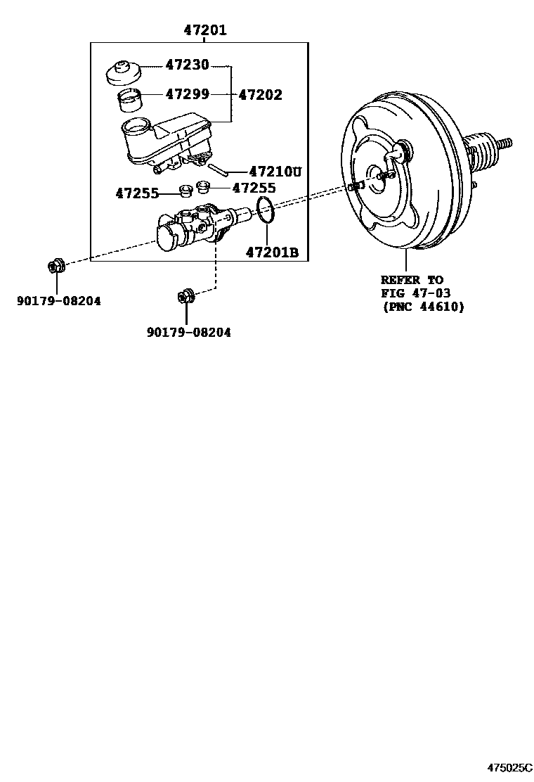 Toyota CAMRY 制动总泵 EPC diagram — 475025C