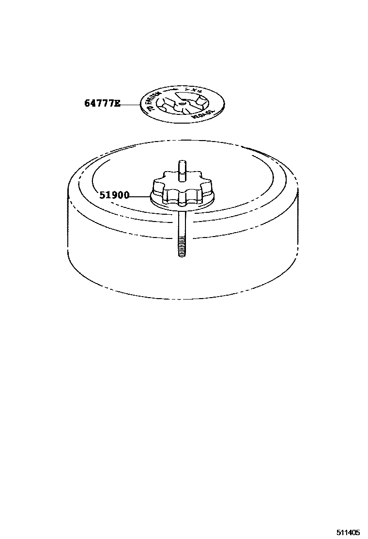 Toyota CAMRY Spare tire rack EPC diagram — 511405