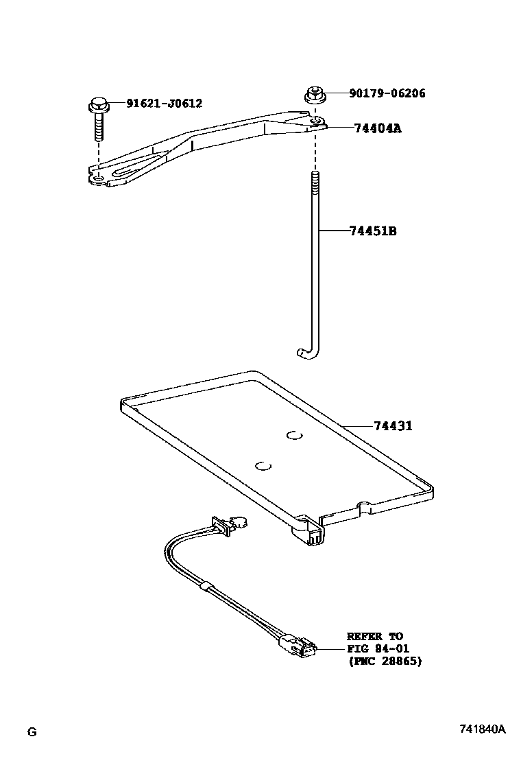 Toyota CAMRY battery holder EPC diagram — 741840A