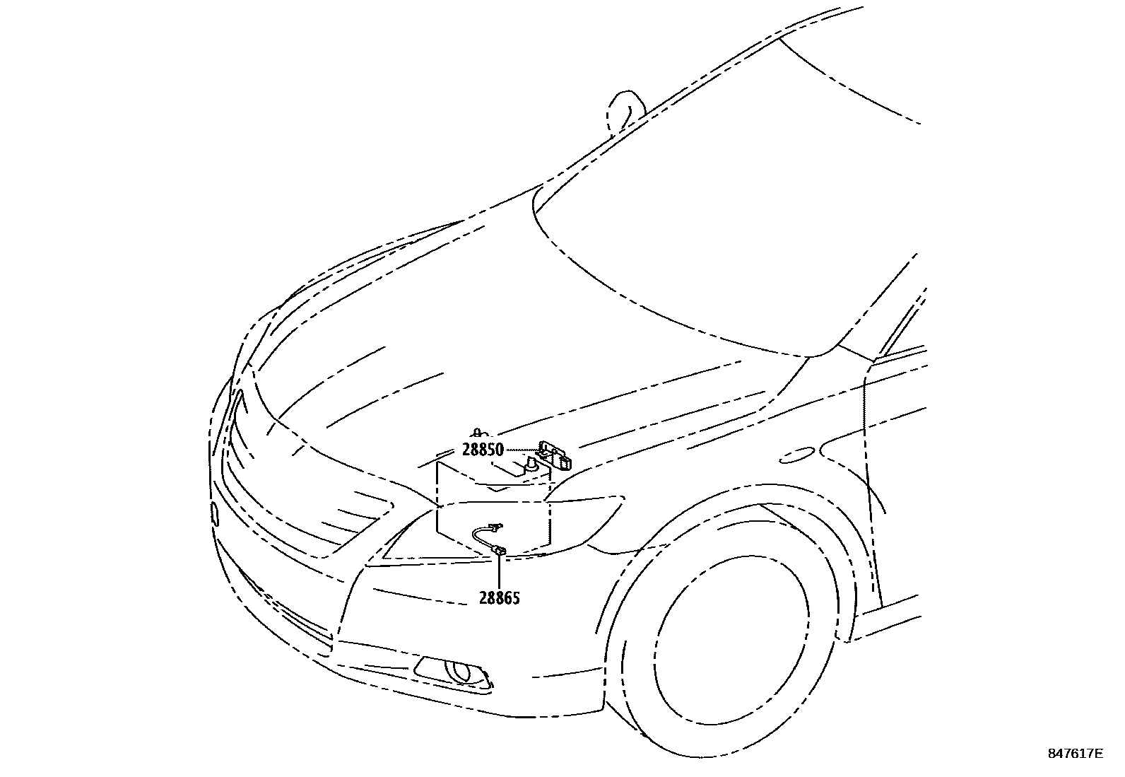 Toyota CAMRY 开关和继电器和ECU EPC diagram — 847617E