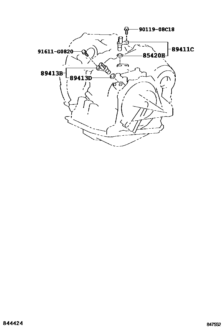 Toyota CAMRY 超速档和电子控制变速器 EPC diagram — 847552