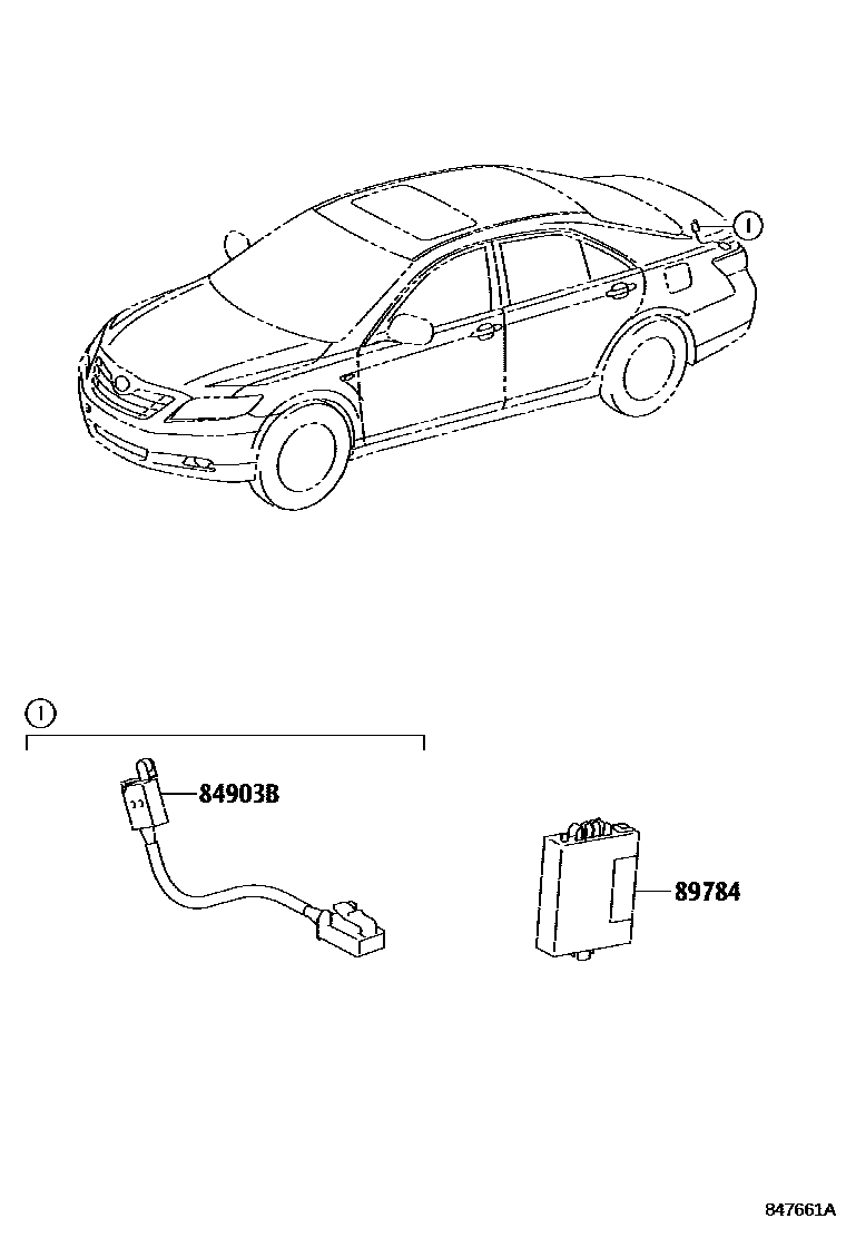 Toyota CAMRY 防盗装置 EPC diagram — 847661A