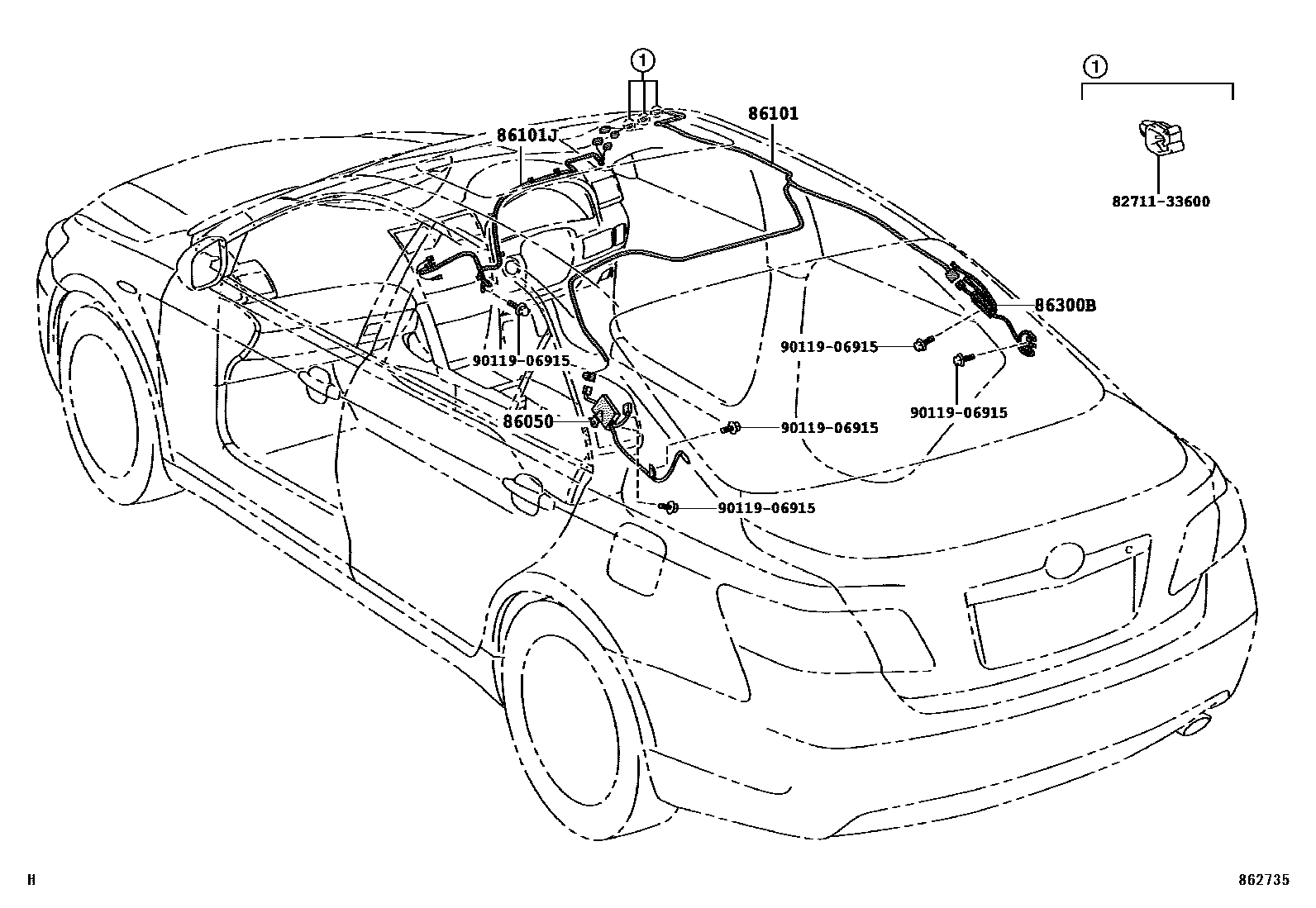 Toyota CAMRY antenna EPC diagram — 862735