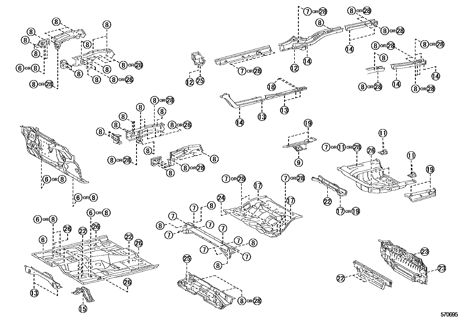 Toyota CAMRY hole plug EPC diagram — 570695
